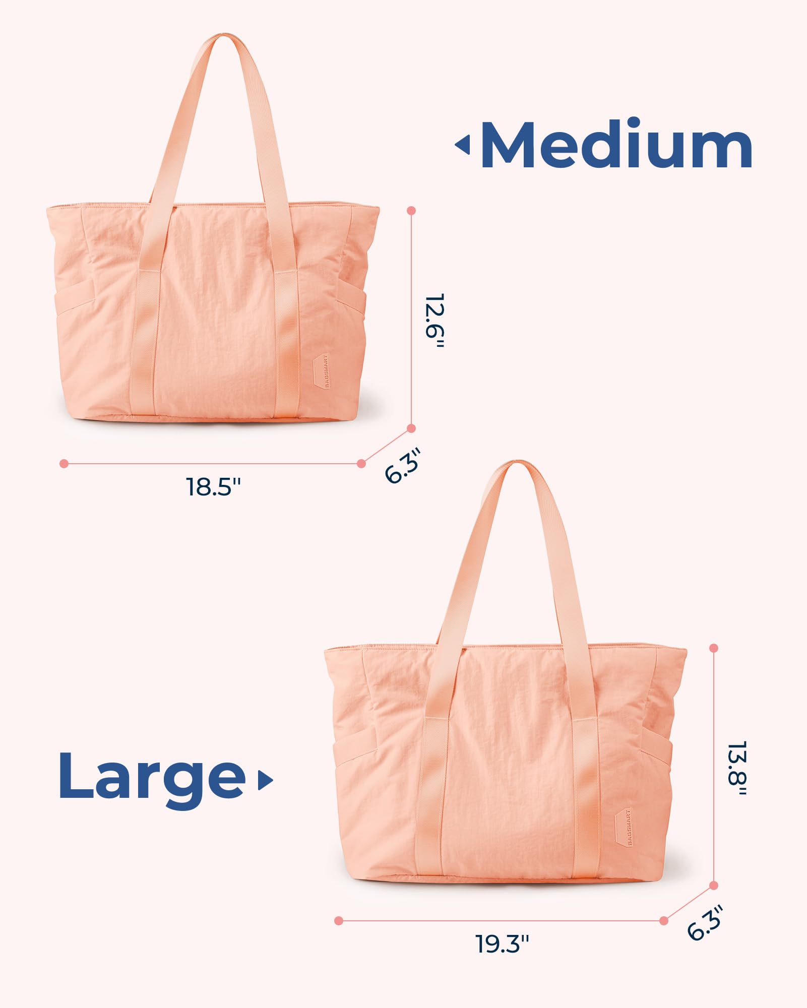 Foto 7 pulgar | Bolsa Bagsmart Para Mujer Con Cremallera, Bolsa De Gimnasio De 1,32 Libras - Venta Internacional.