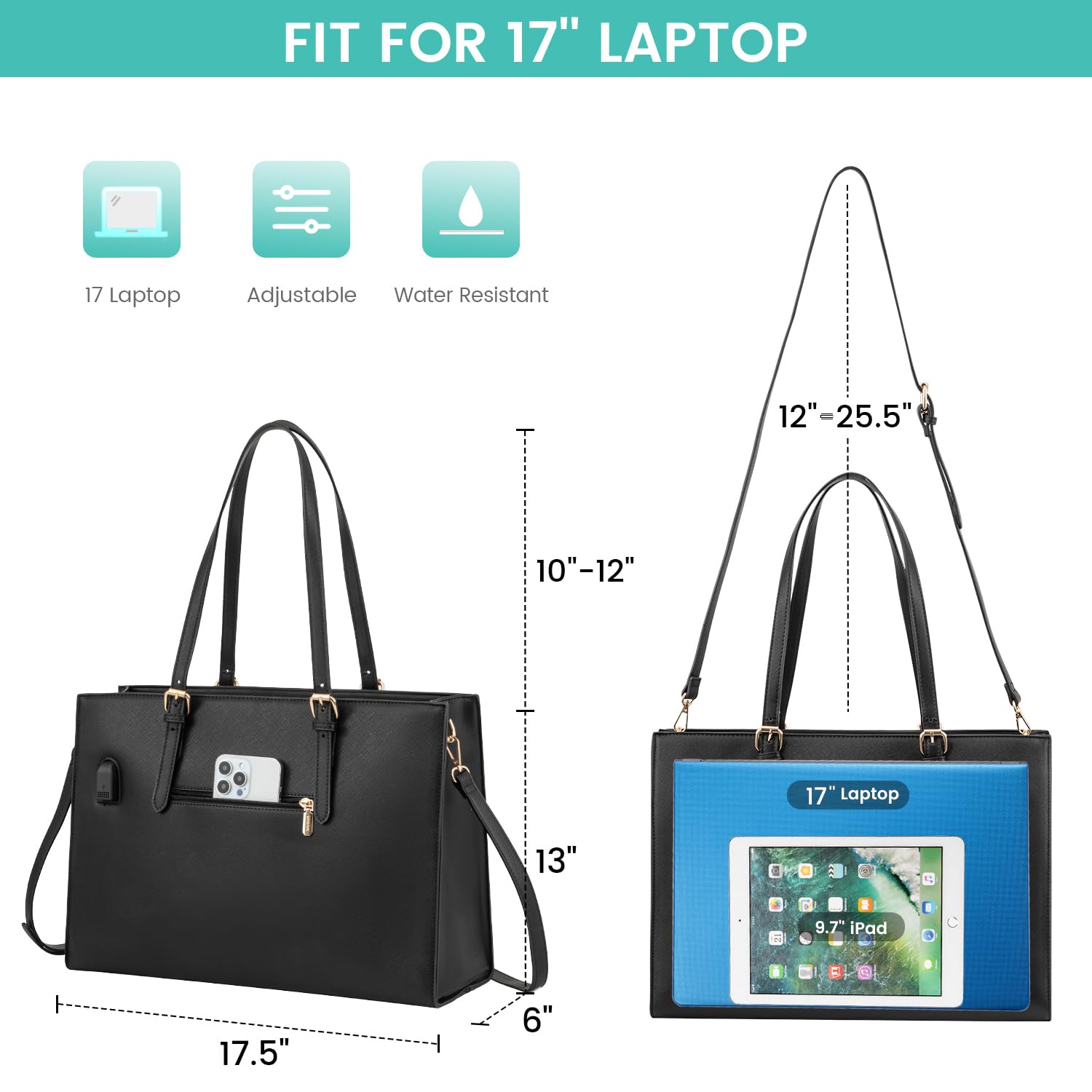Foto 3 | Bolsa Para Portátil Lovevook Para Mujer De 17.3 Pulgadas Con Bolso De Mano, Juego De 2 Piezas - Venta Internacional.