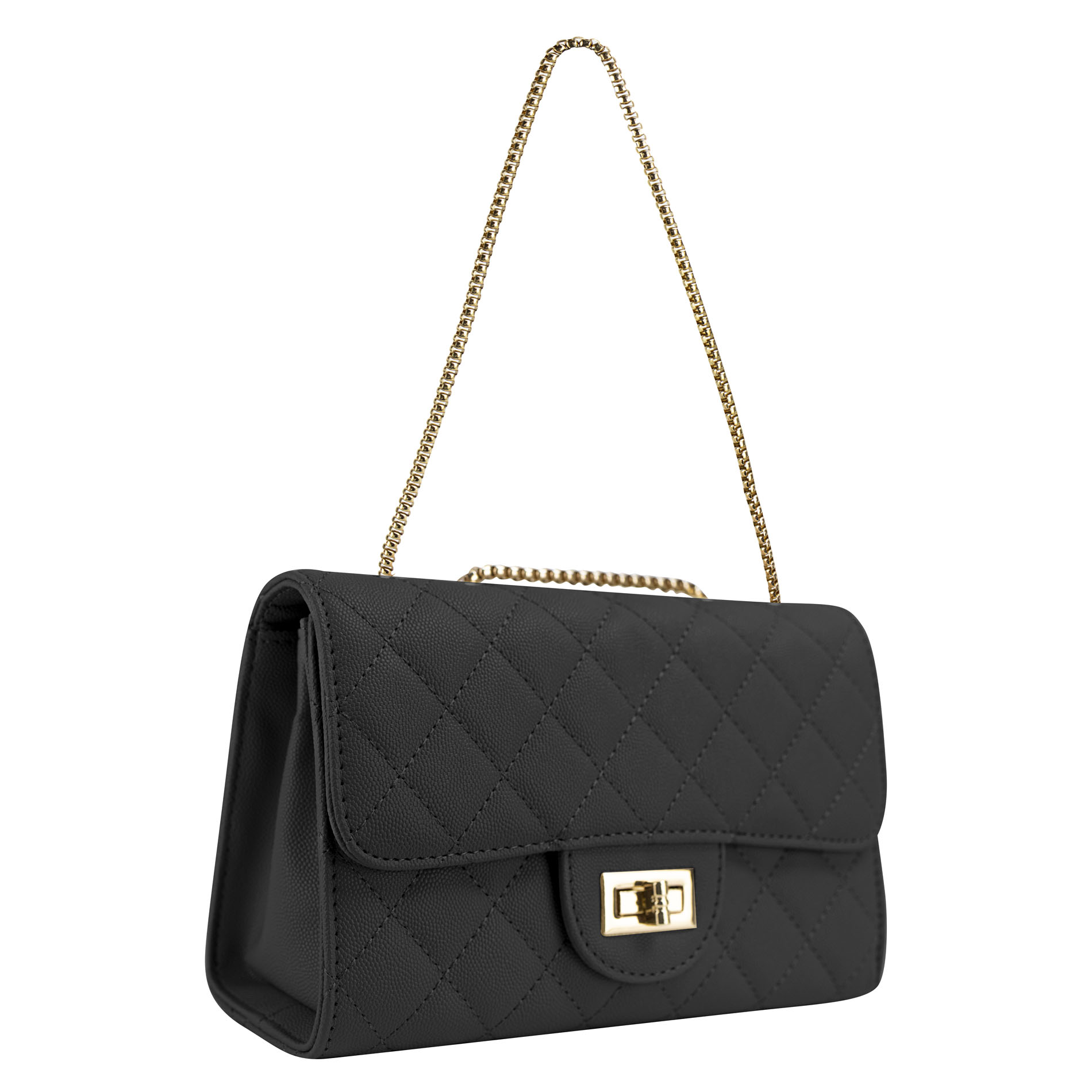 Foto 2 | Bolso Para Dama Negro Lichi Rombos Sintetico Andalucia Nueva Imagen