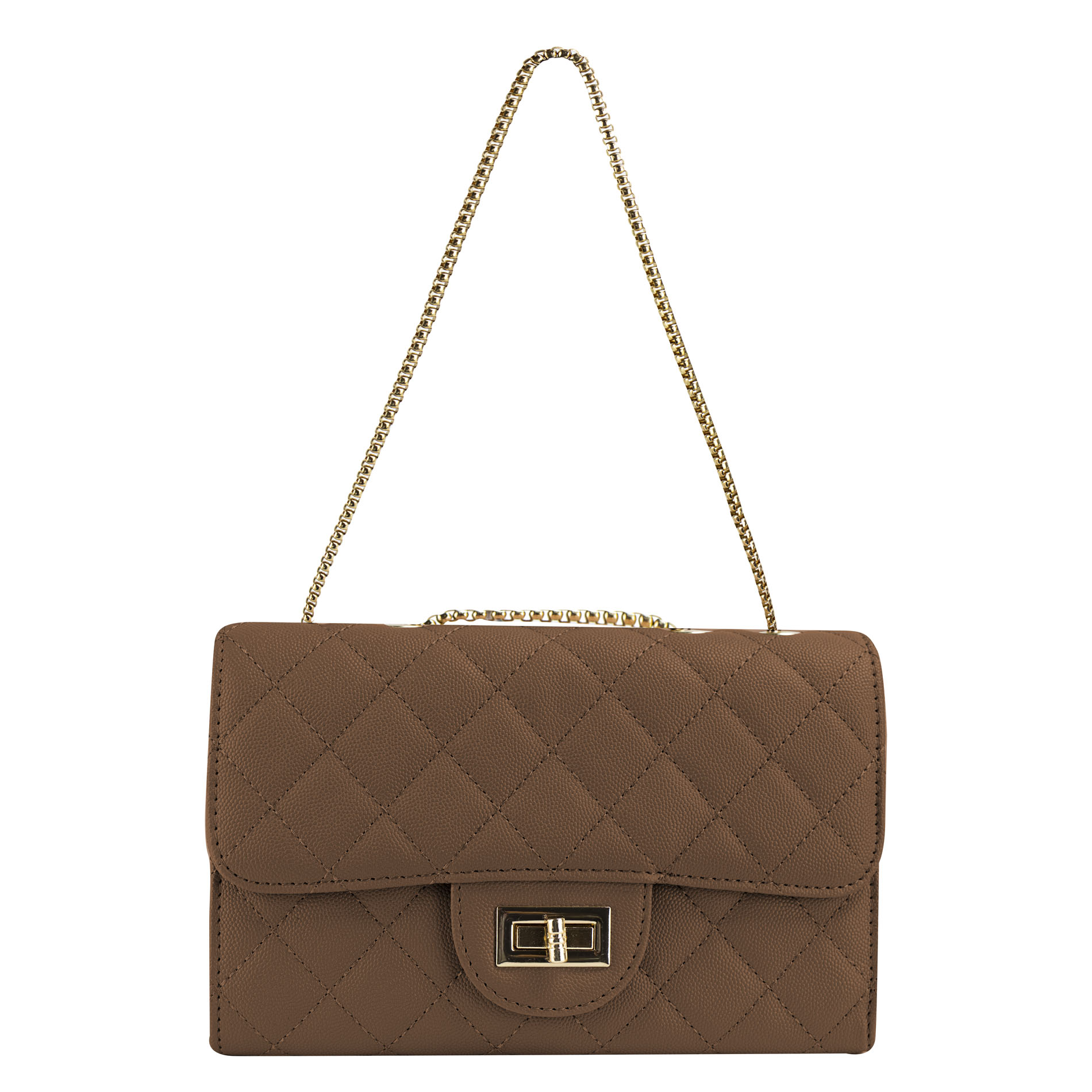 Foto 1 | Bolso Para Dama Cognac Lichi Rombos Sintetico Andalucia Nueva Imagen