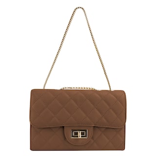Foto 1 | Bolso Para Dama Cognac Lichi Rombos Sintetico Andalucia Nueva Imagen