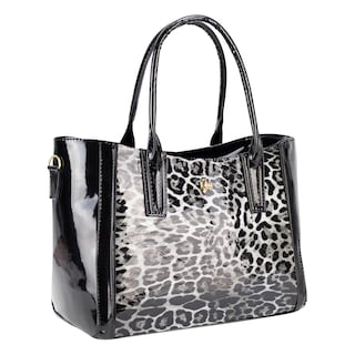 Foto 2 | Bolso Para Dama Blanco Charol Leopardo Negro Sintetico Dayana Nueva Imagen