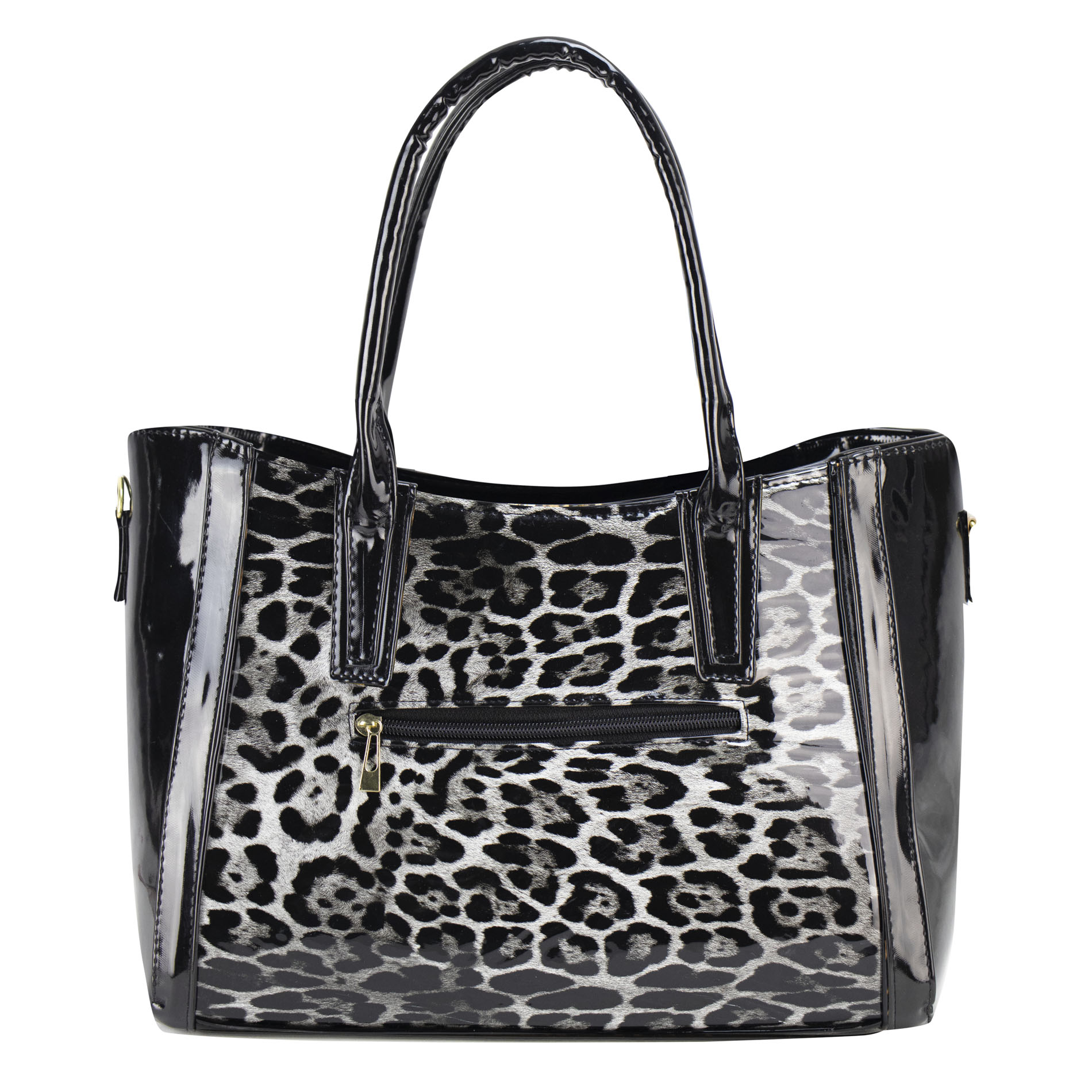Foto 4 pulgar | Bolso Para Dama Blanco Charol Leopardo Negro Sintetico Dayana Nueva Imagen