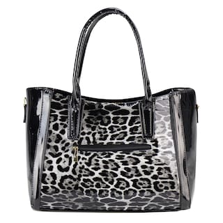 Foto 3 | Bolso Para Dama Blanco Charol Leopardo Negro Sintetico Dayana Nueva Imagen