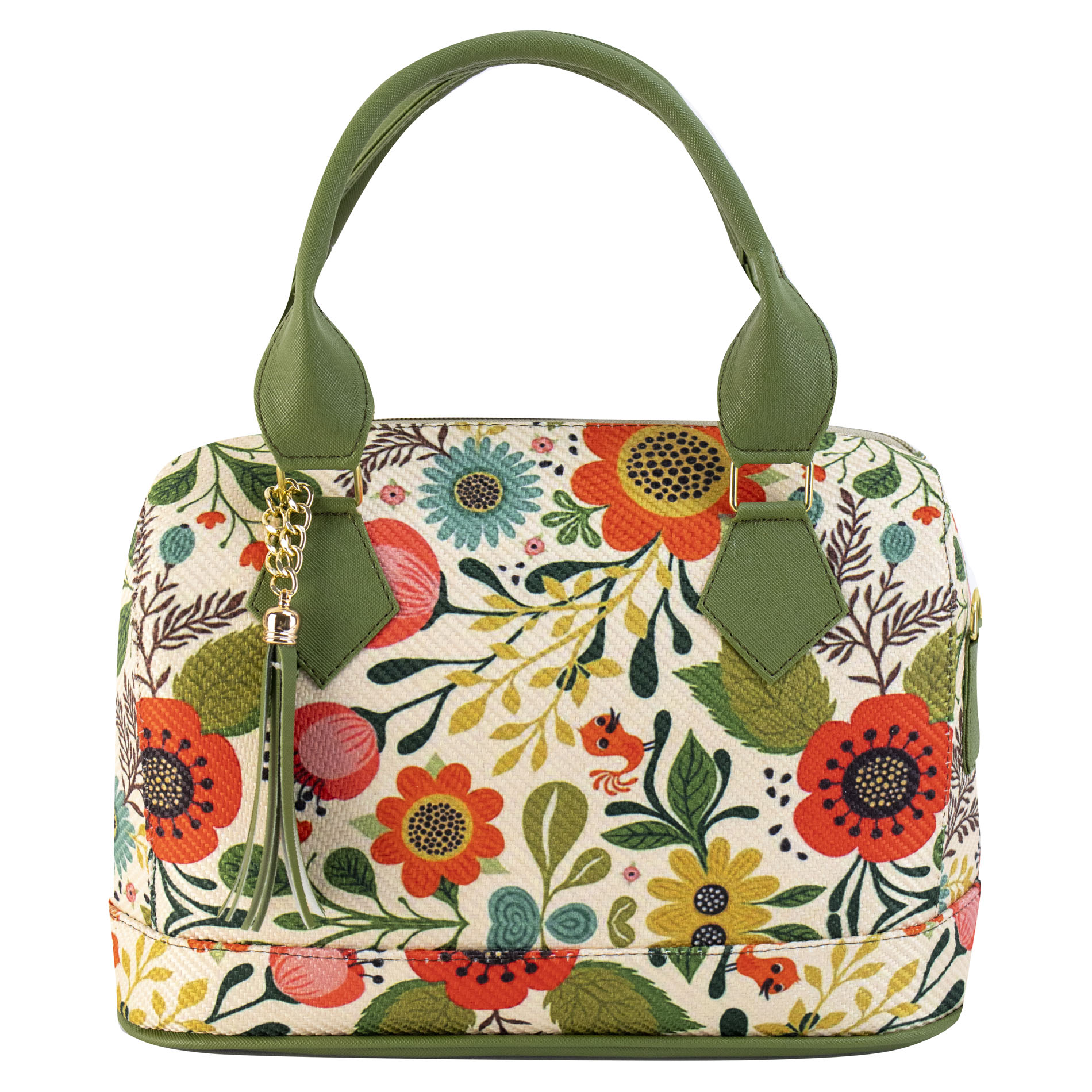 Foto 2 pulgar | Bolso Para Dama Verde Olivo Yute Floral Textil/sintetico Dafne Nueva Imagen