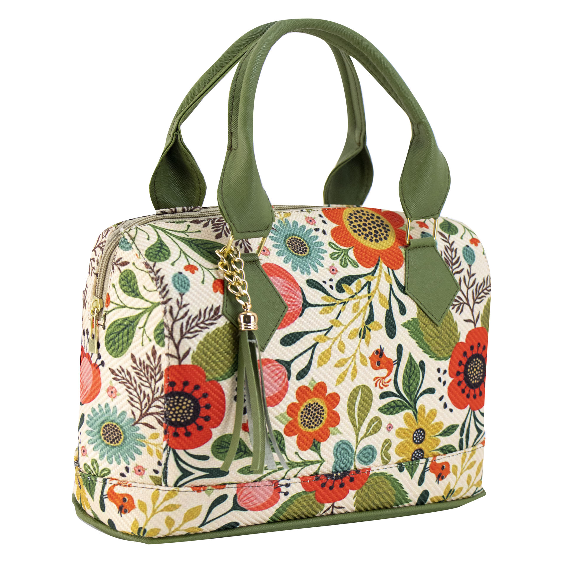 Foto 3 pulgar | Bolso Para Dama Verde Olivo Yute Floral Textil/sintetico Dafne Nueva Imagen