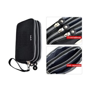 Foto 3 | Bolsa Mano Cartera Tres Capas Organizador Monedero Mujer Lab.g Negro