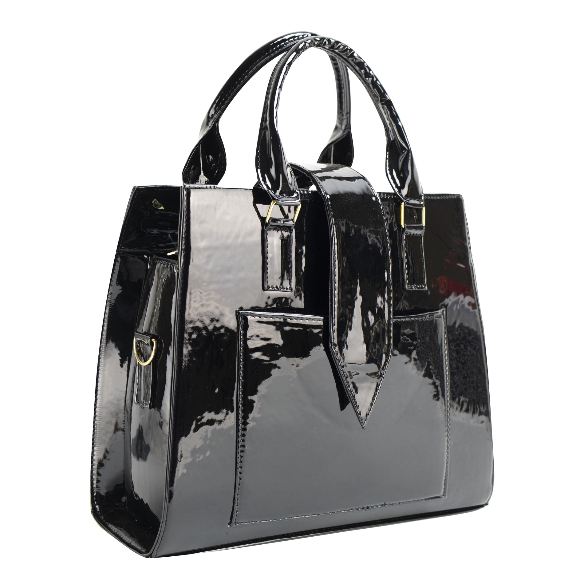 Foto 2 | Bolso Para Dama Negro Charol Sintetico Yuriko Nueva Imagen