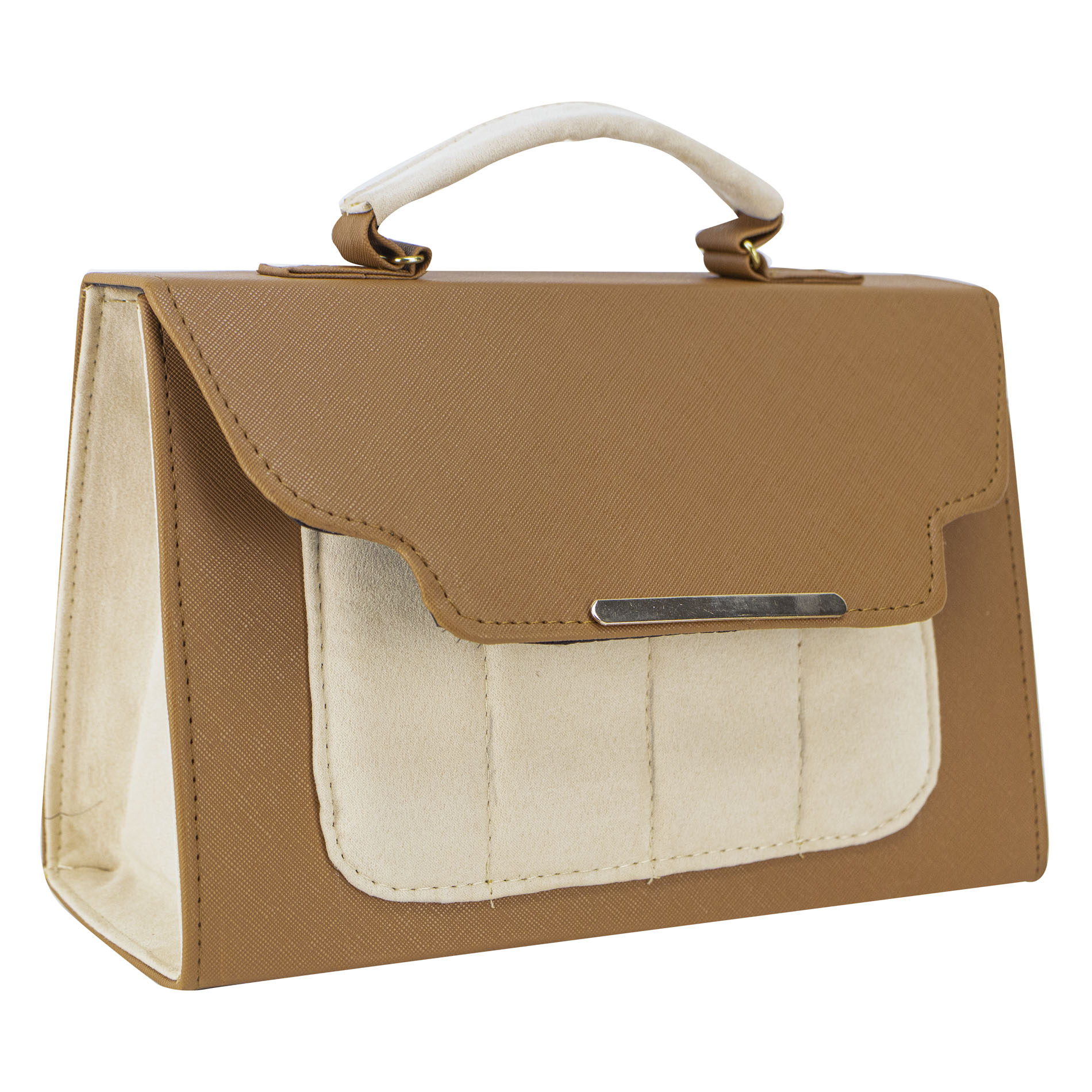 Foto 2 | Bolso Para Dama Rompope Durazno Camel Sintetico Greta Nueva Imagen