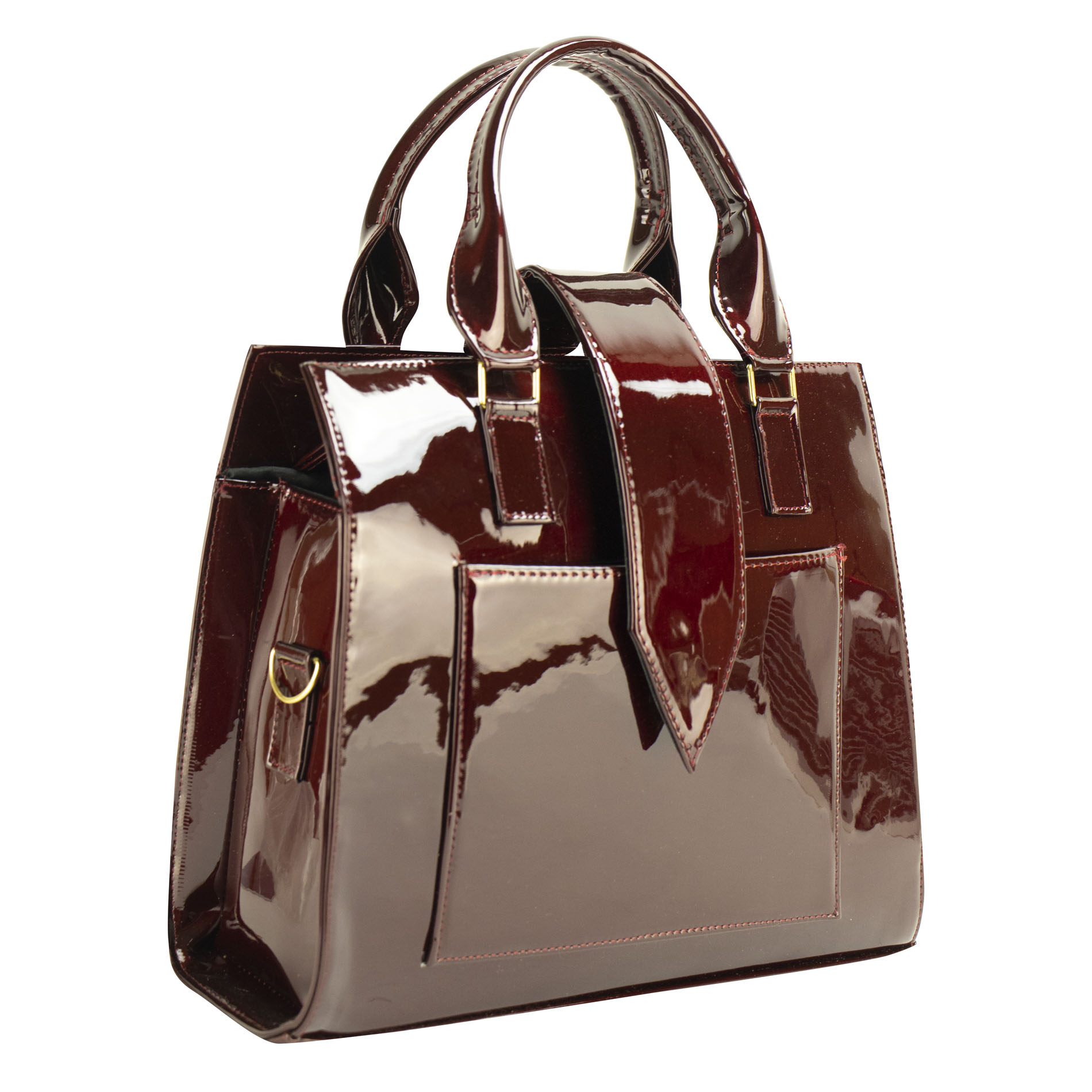 Foto 2 | Bolso Para Dama Merlot Charol Sintetico Yuriko Nueva Imagen