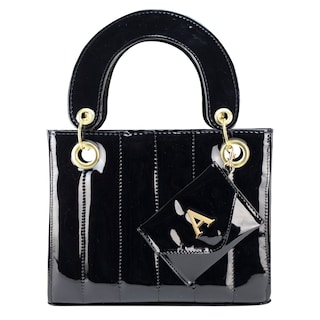 Foto 1 | Bolso Para Dama Negro Charol Capitonado Sintetico Aranza Nueva Imagen