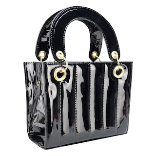 Foto 2 | Bolso Para Dama Negro Charol Capitonado Sintetico Aranza Nueva Imagen