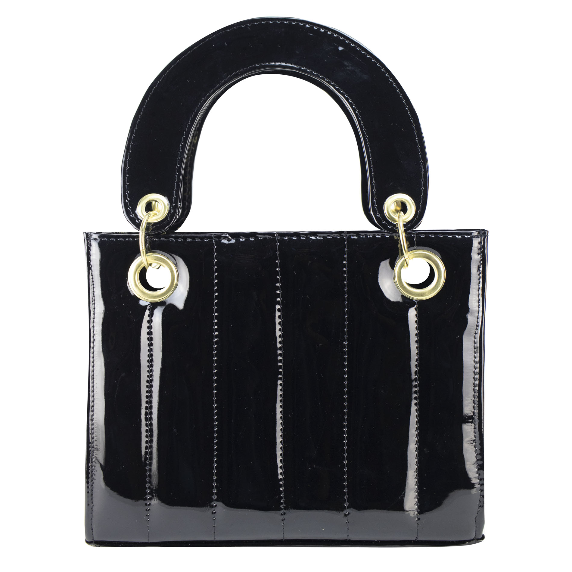 Foto 3 | Bolso Para Dama Negro Charol Capitonado Sintetico Aranza Nueva Imagen