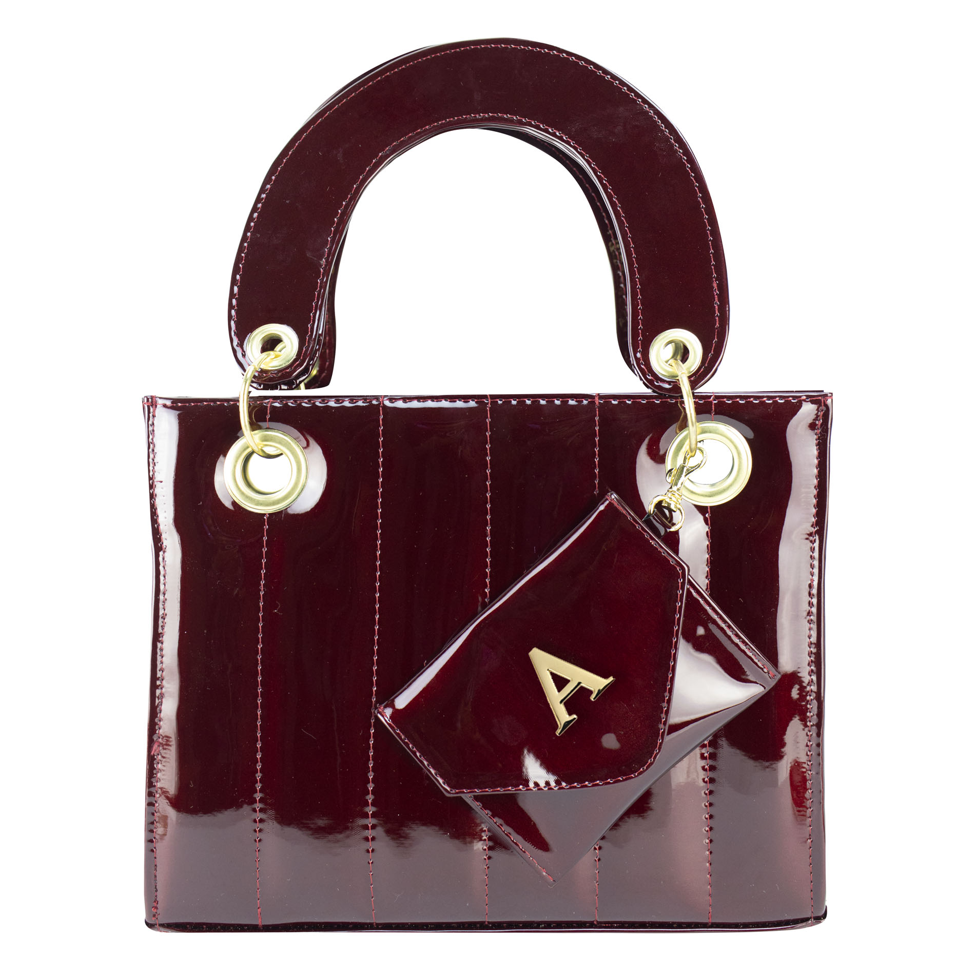 Foto 1 | Bolso Para Dama Merlot Charol Capitonado Sintetico Aranza Nueva Imagen