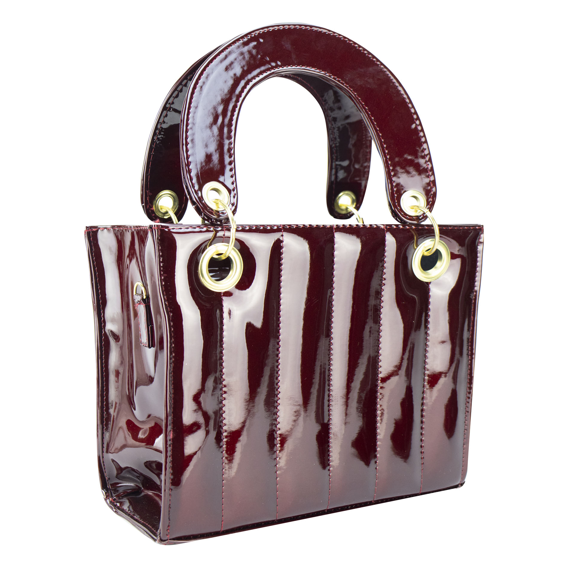 Foto 3 pulgar | Bolso Para Dama Merlot Charol Capitonado Sintetico Aranza Nueva Imagen