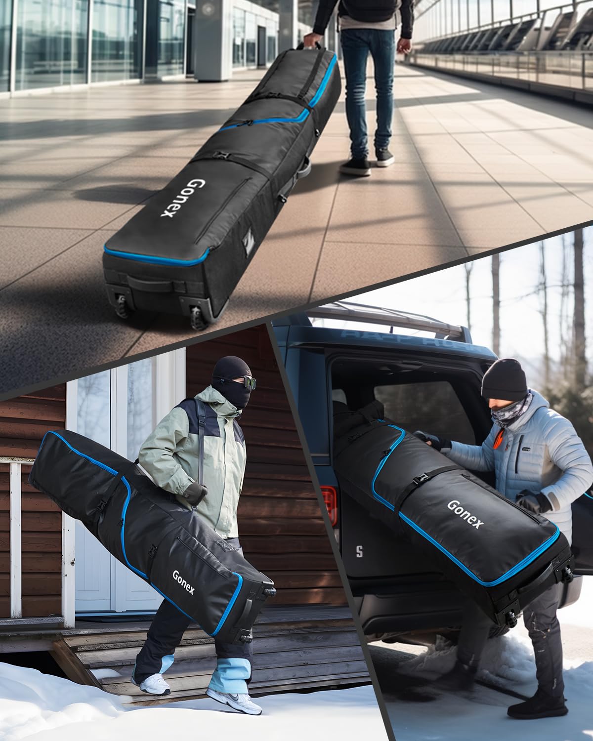 Foto 8 pulgar | Bolsa De Snowboard Gonex Goski-w Con Ruedas De 175 Cm A 190 Cm - Venta Internacional.