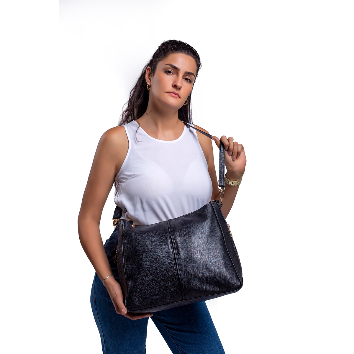Foto 6 pulgar | Bolsa Castelli Dama Piel Genuina Crossbody Desmontable