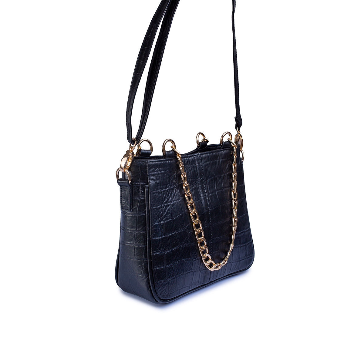 Foto 5 | Bolsa Castelli Dama Croco Piel Genuina Correa Desmontable