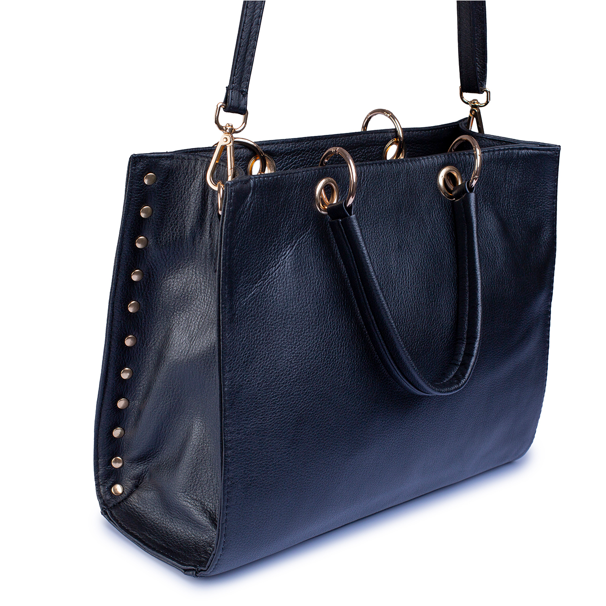 Foto 4 pulgar | Bolsa Castelli Dama Piel Genuina Tote Grande Elegante