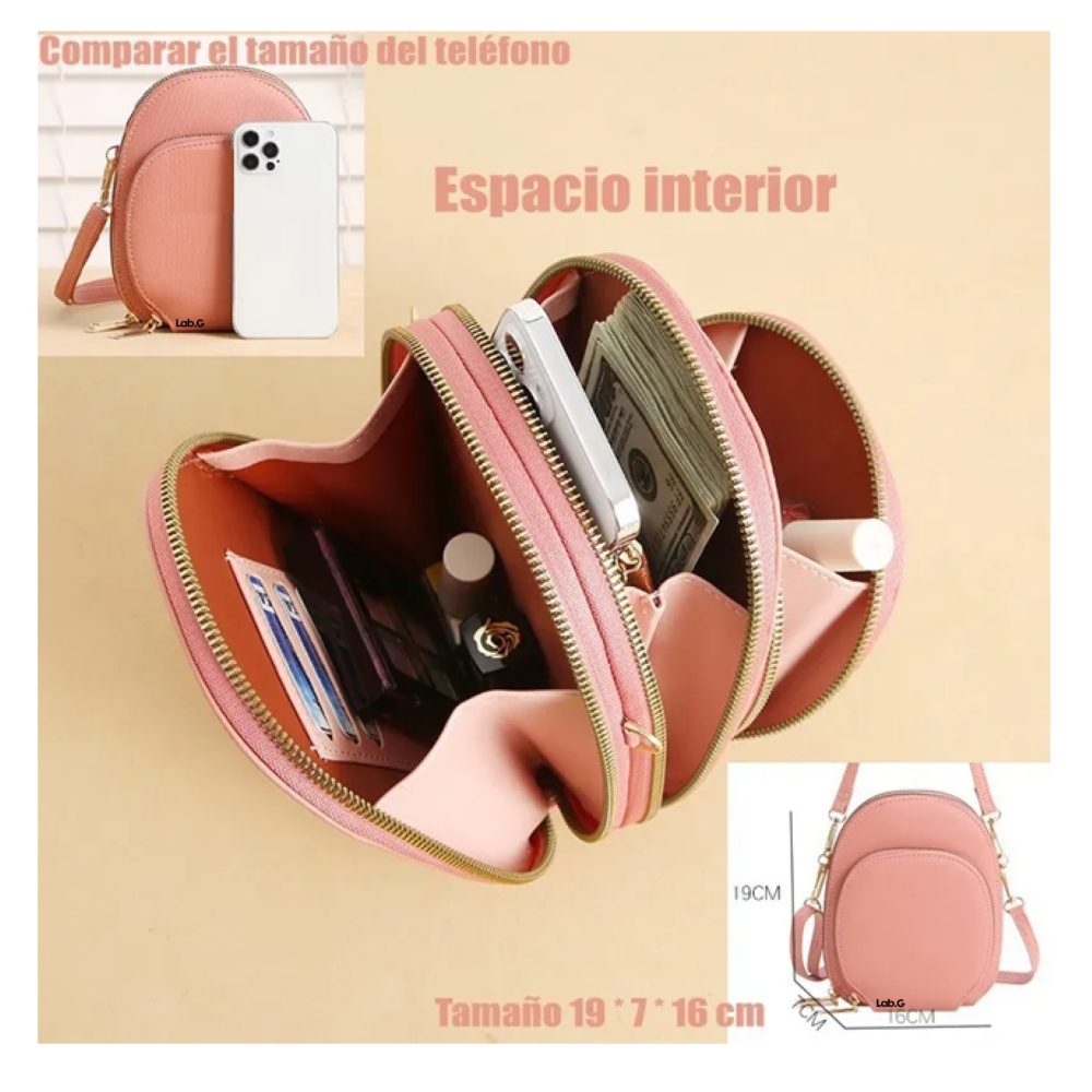 Foto 5 pulgar | Bolso De Hombro Para Mujer Lab.g  Rosa Claro