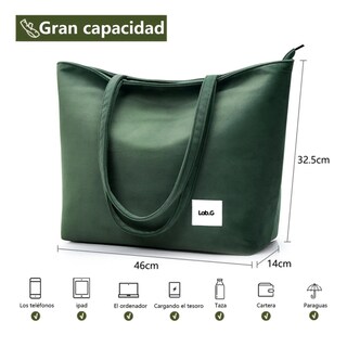Foto 3 | Bolso Lona Cercanías Mujer Lab.g Verde Olivo