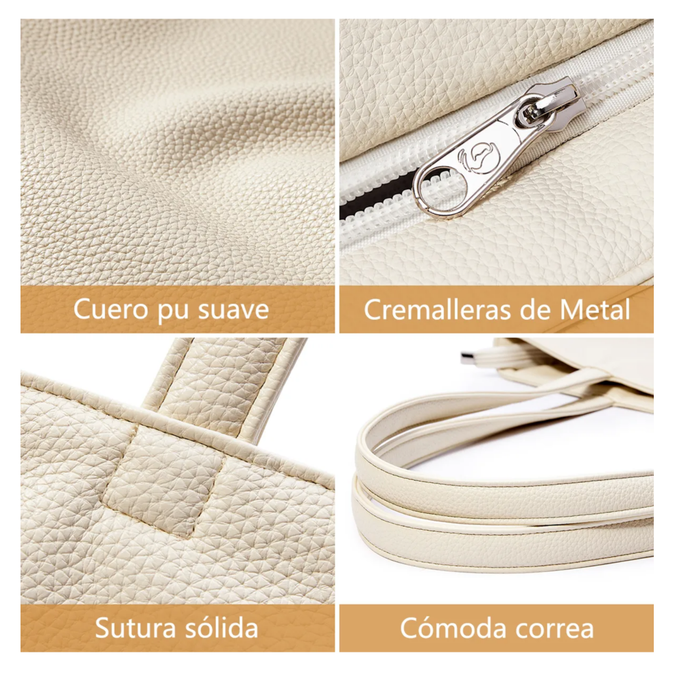 Foto 5 pulgar | Bolso Mano Mujer Alta Capacidad  Lab.g  Creamy White