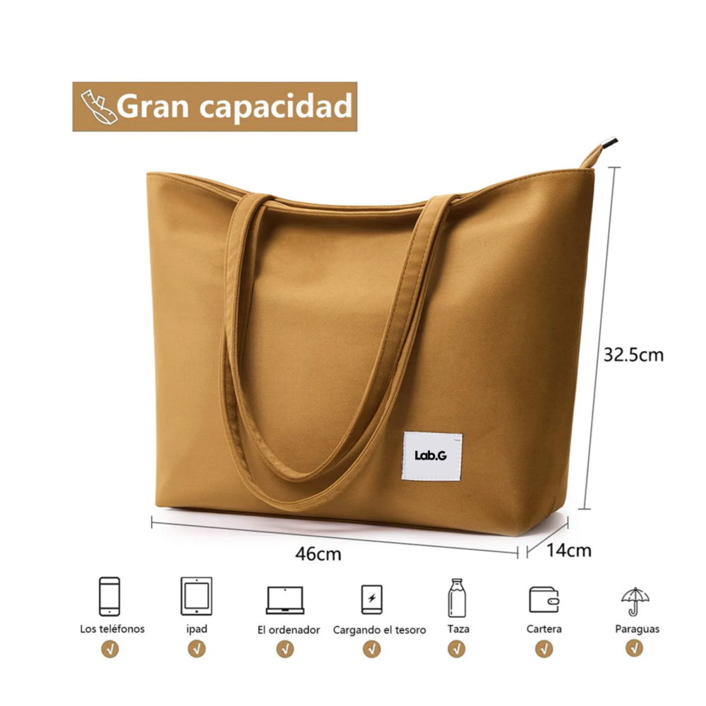 Foto 4 pulgar | Bolso Lona Cercanías Mujer Lab.g  Marrón Claro