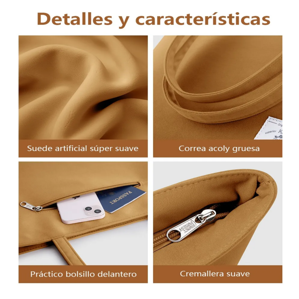 Foto 4 | Bolso Lona Cercanías Mujer Lab.g  Marrón Claro
