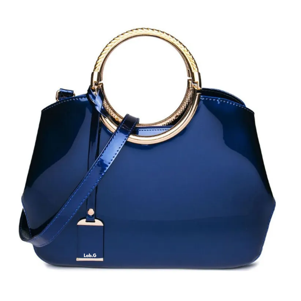 Foto 1 | Bolso De Charol Brillante Lab.g   Azul Marino