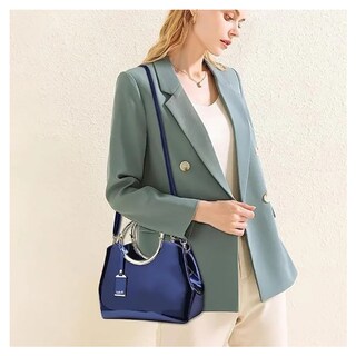 Foto 2 | Bolso De Charol Brillante Lab.g Azul Marino