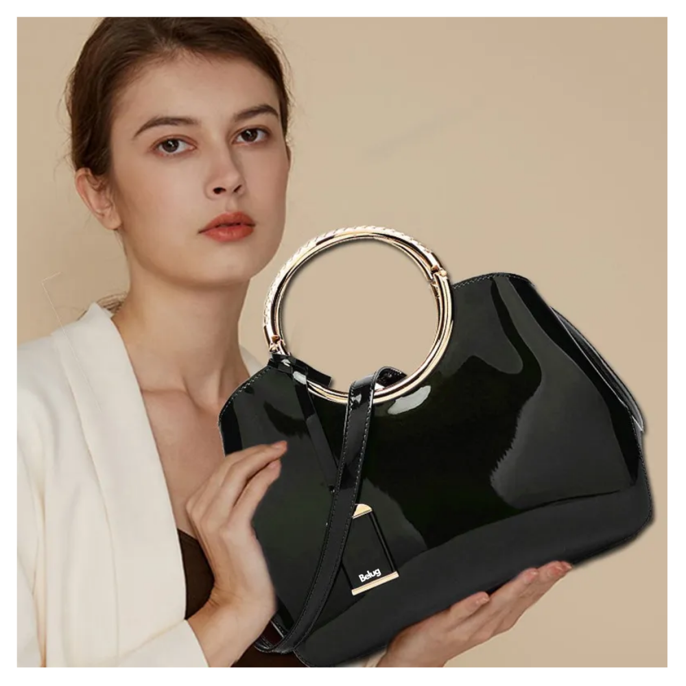 Foto 5 pulgar | Bolso De Charol Brillante Belug  Negro
