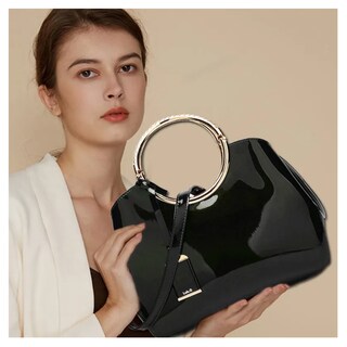 Foto 3 | Bolso De Charol Brillante Lab.g Negro