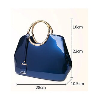 Foto 5 | Bolso De Charol Brillante Lab.g Negro