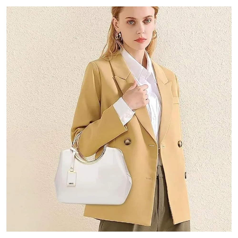 Foto 2 | Bolso De Charol Brillante Lab.g  Beige
