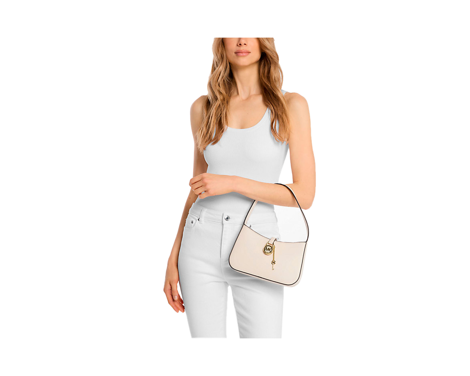 Foto 4 pulgar | Bolsa Michael Kors Lyra Small Leather Pochette 35t4g1yc1l Color Beige