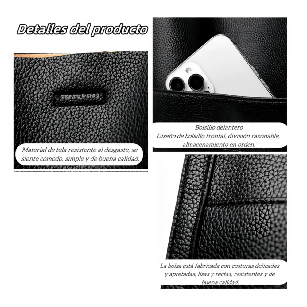 Foto 2 | Bolso Para Mujer De Cuero Bolsa Tote Belug  Café