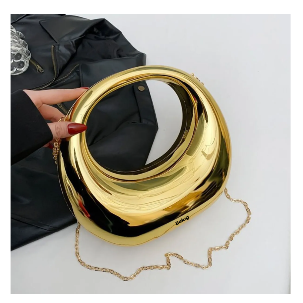 Foto 3 pulgar | Bolsa De Mano Crossbody De Acrílico Belug  Dorado