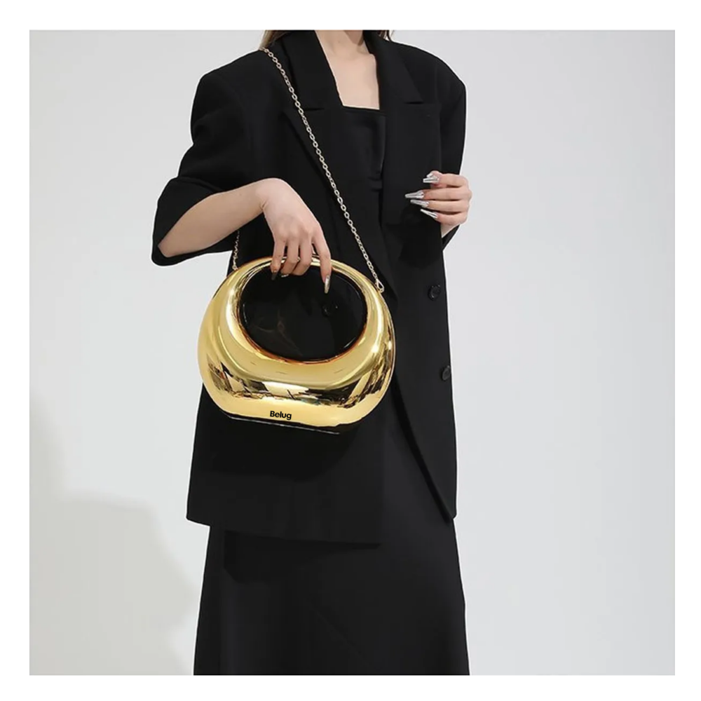 Foto 6 pulgar | Bolsa De Mano Crossbody De Acrílico Belug  Dorado