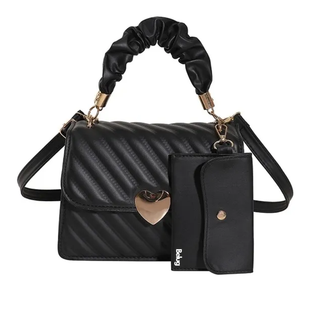 Foto 2 pulgar | Bolso De Mano Hombro + Cartera 2pz Belug negro