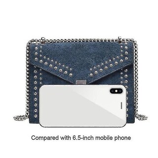 Foto 1 | Bolso Huoguo Scrub Leather Designer Shoulder Blue Para Mujer - Venta Internacional.