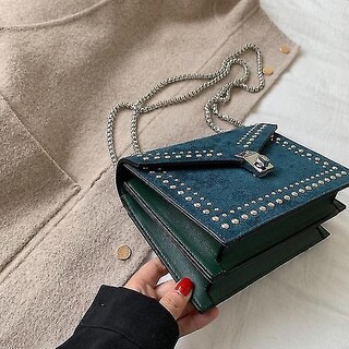 Foto 3 | Bolso Huoguo Scrub Leather Designer Shoulder Blue Para Mujer - Venta Internacional.