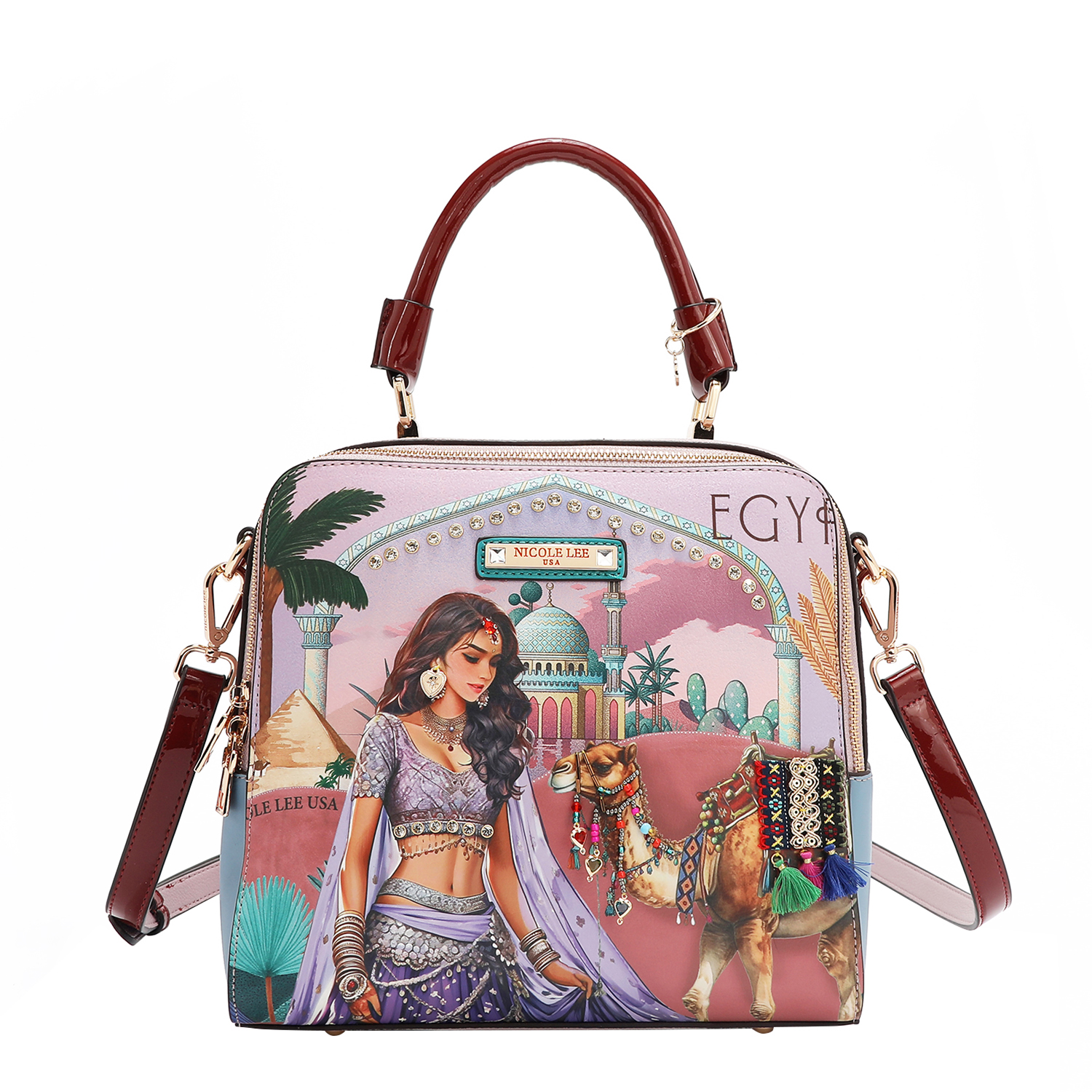 Foto 1 | Bolsa Mano Cuadrada Nicole Lee Estampado Queen Cleopatra