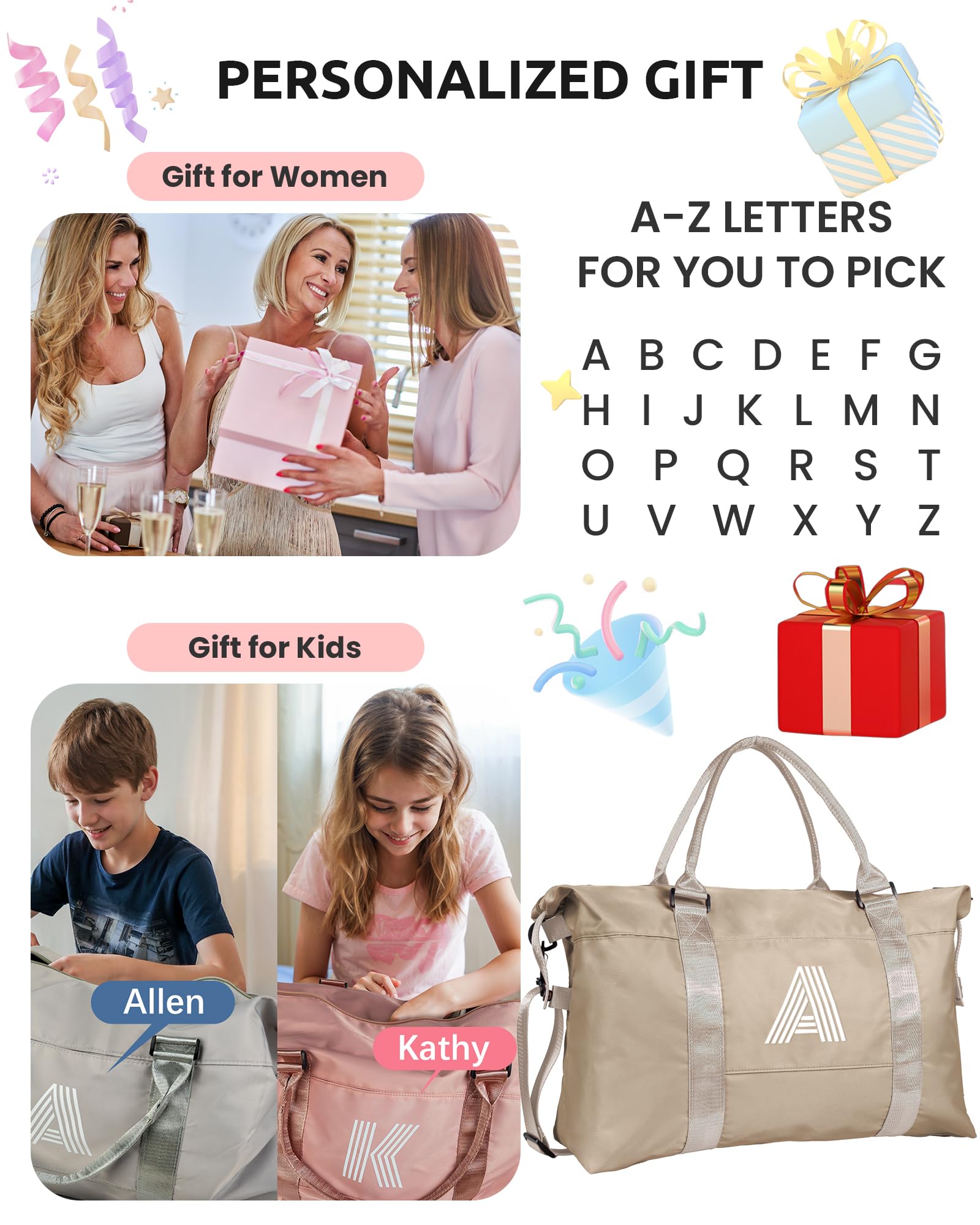 Foto 3 | Bolsa De Viaje Vogewood De Regalo Para Niñas Adolescentes Con Monograma (letra V) - Venta Internacional.