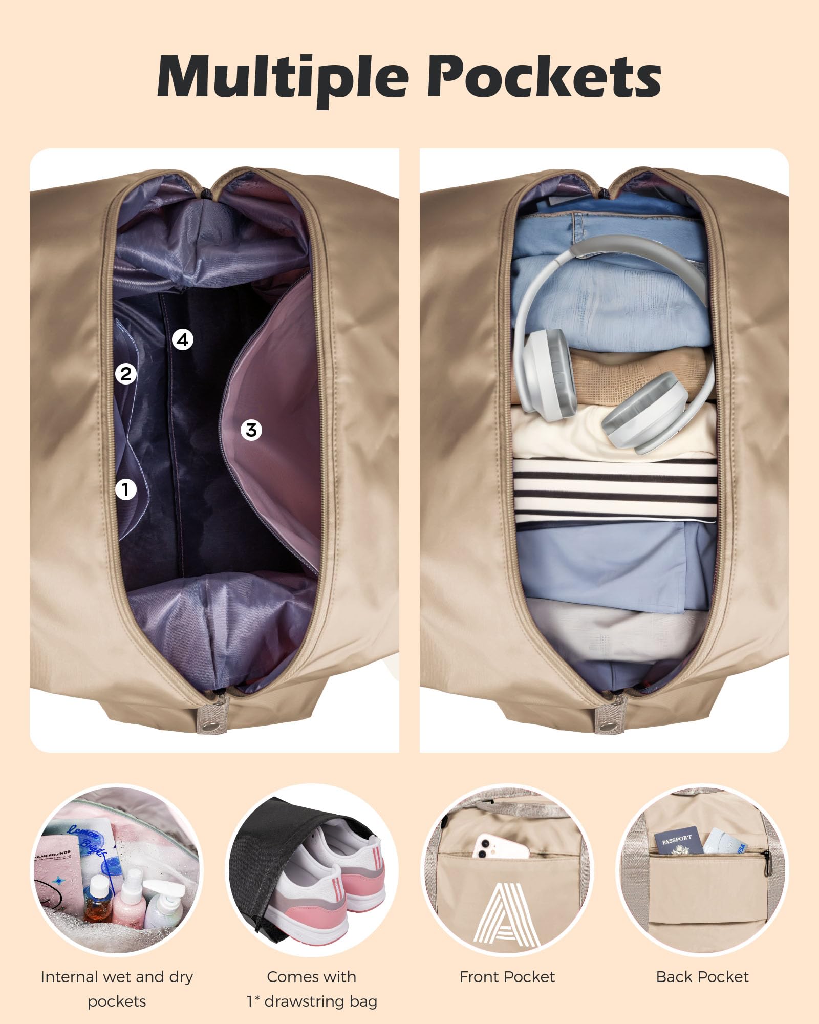Foto 5 pulgar | Bolsa De Viaje Vogewood De Regalo Para Niñas Adolescentes Con Monograma (letra V) - Venta Internacional.