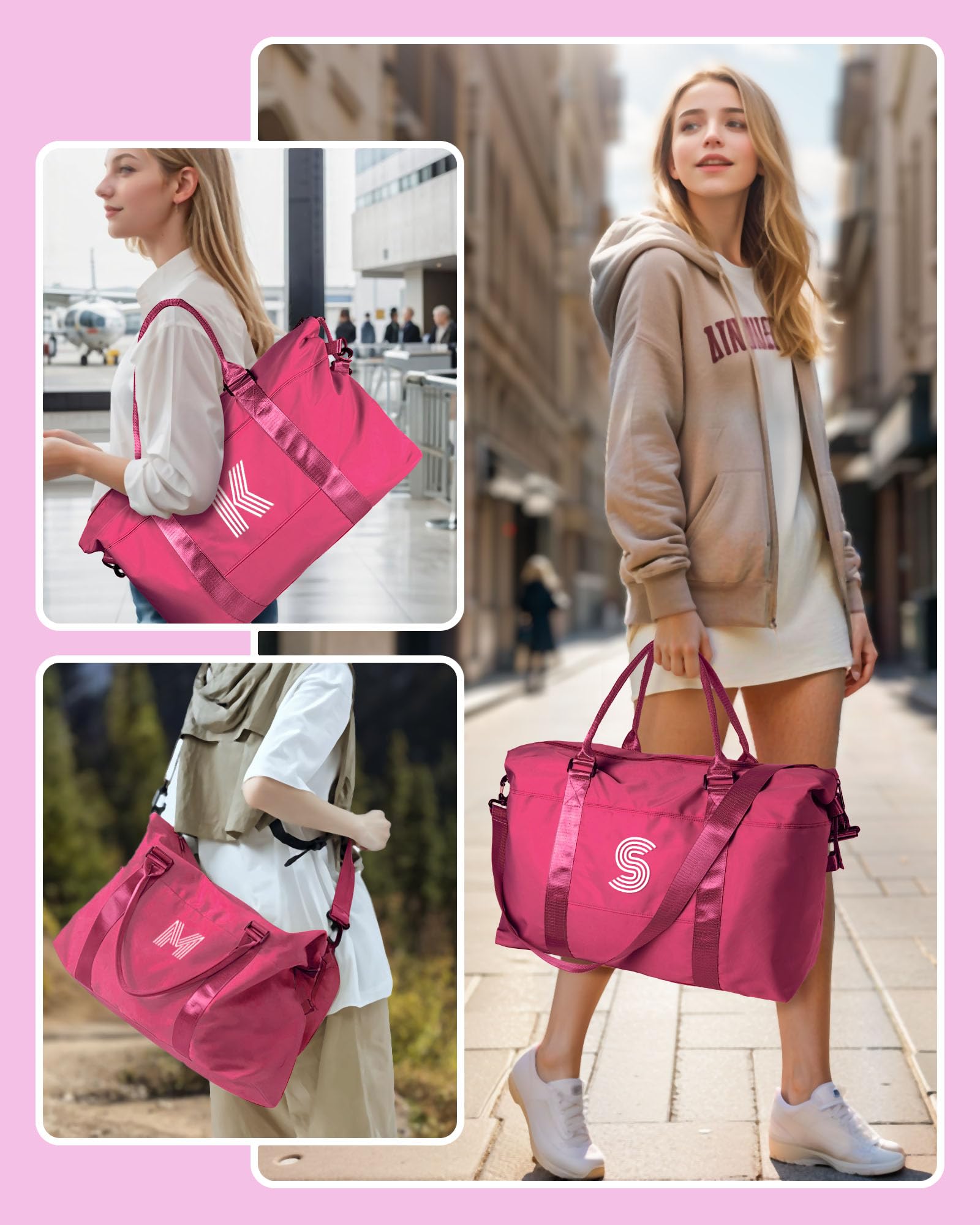 Foto 4 pulgar | Bolsa De Viaje Weekender Bag Con Iniciales Vogewood Para Adolescente - Venta Internacional.