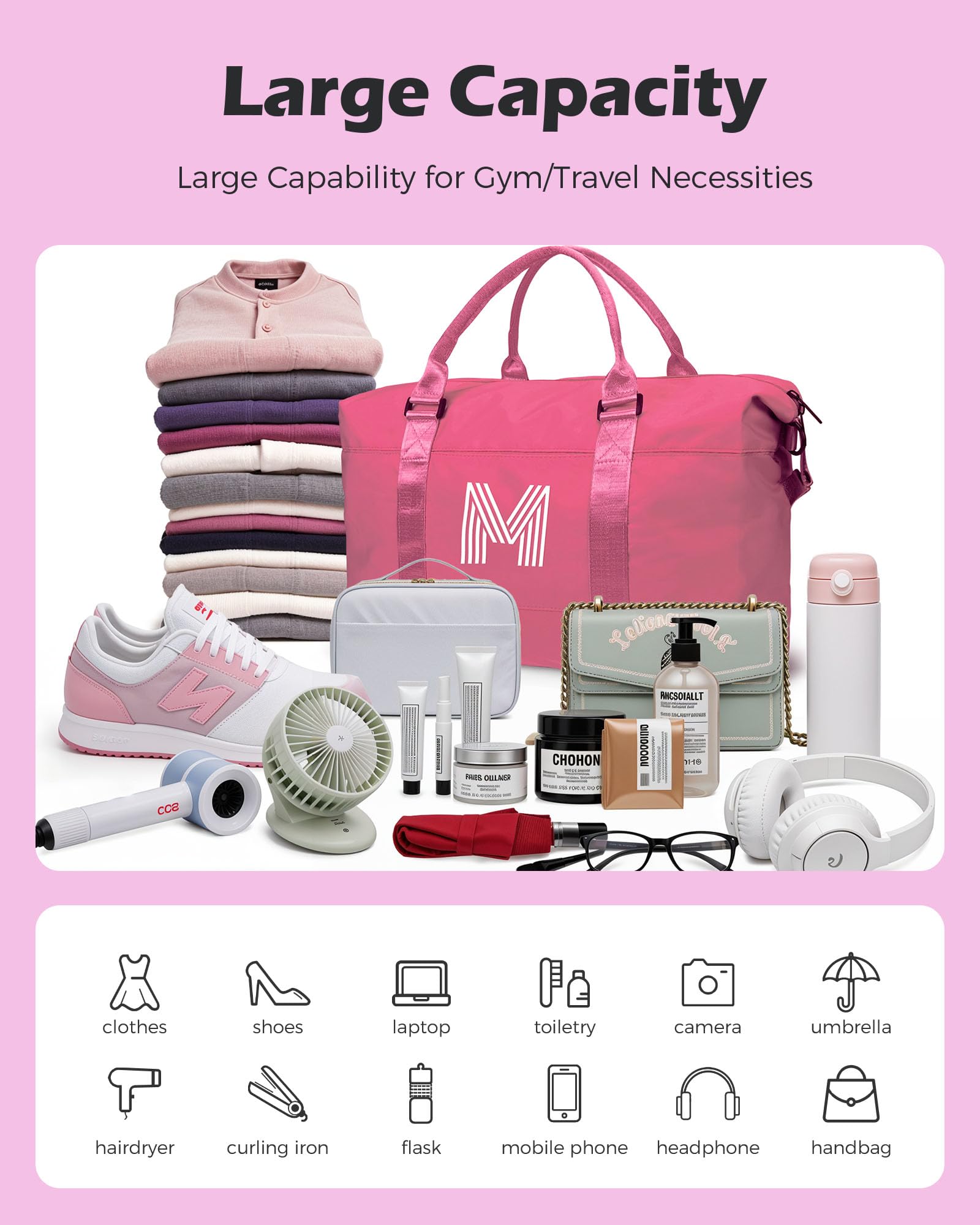 Foto 7 | Bolsa De Viaje Weekender Bag Con Iniciales Vogewood Para Adolescente - Venta Internacional.