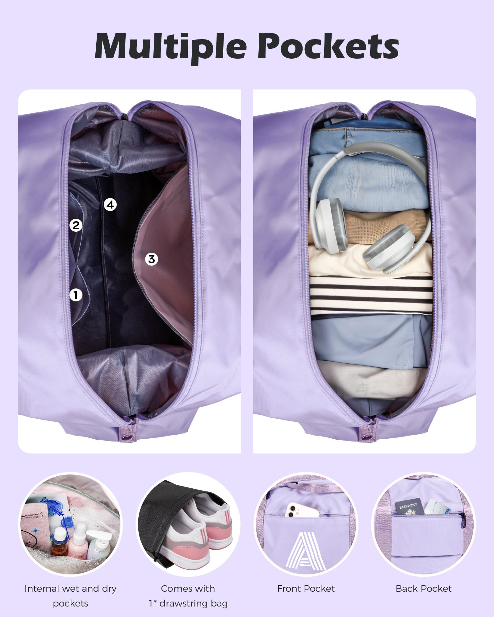 Foto 6 | Bolsa De Fin De Semana Vogewood College Girl Con La Letra Inicial I - Venta Internacional.