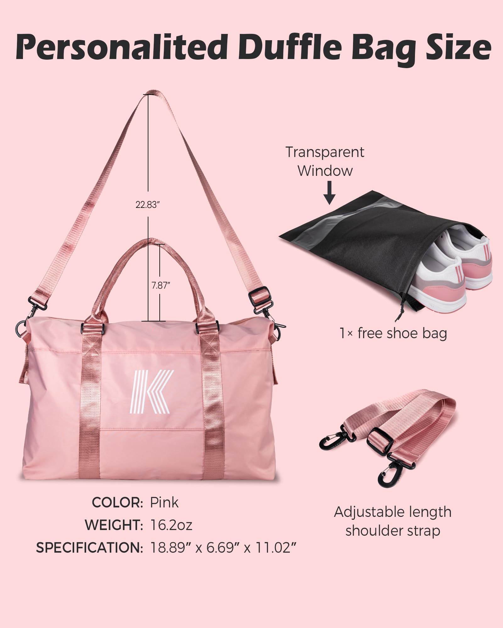 Foto 4 pulgar | Bolsa De Viaje Con Iniciales Vogewood Para Hijas Y Niñas - Venta Internacional.