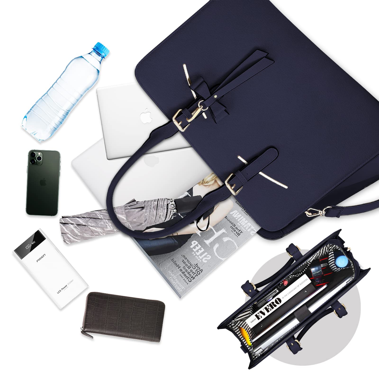 Foto 4 pulgar | Bolsa Para Portátil Topdesign De Piel Sintética Impermeable De 15 6 Pulgadas  Negra - Venta Internacional.