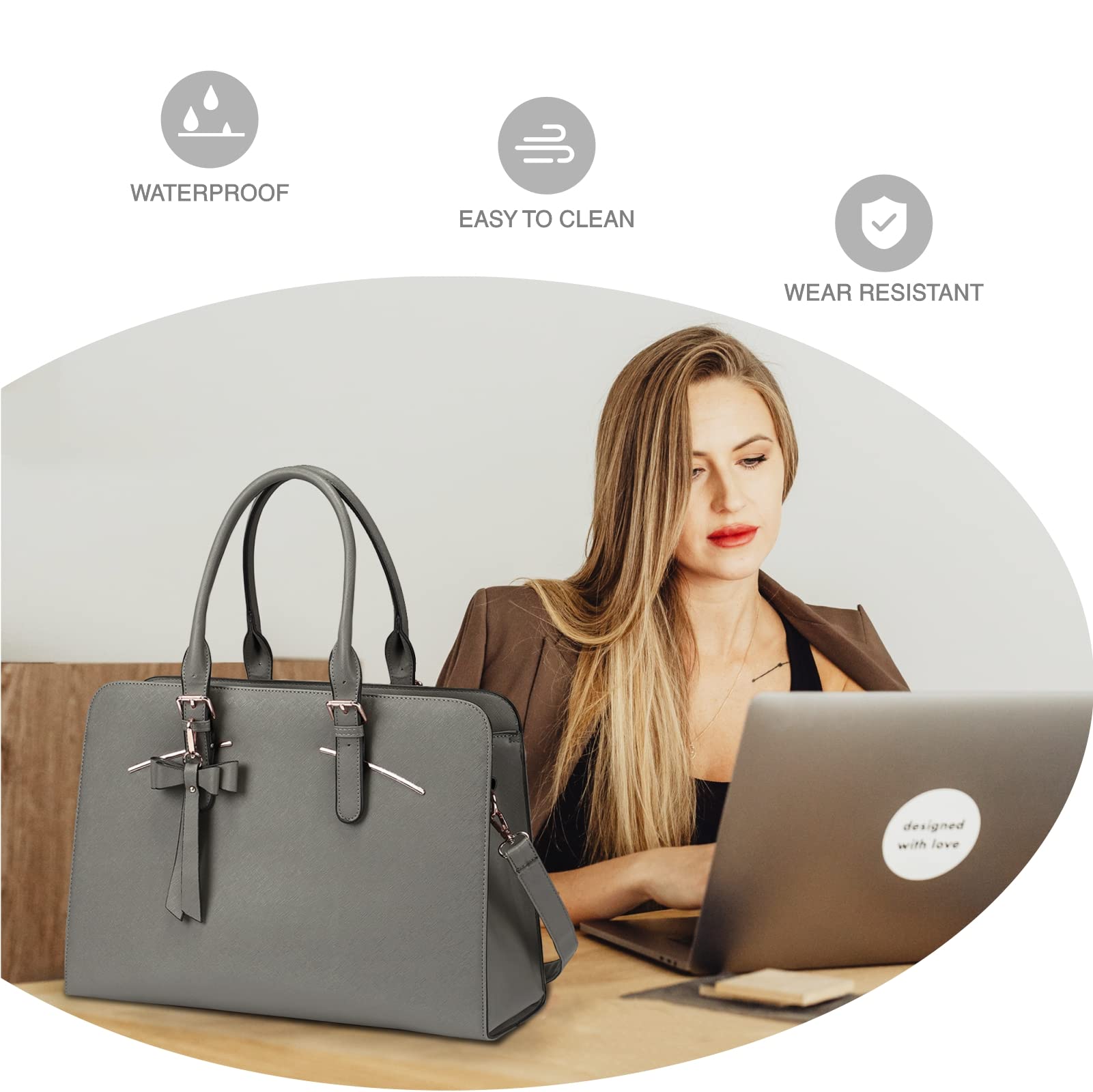 Foto 5 | Bolsa Para Portátil Topdesign De Piel Sintética Impermeable De 15 6 Pulgadas  Negra - Venta Internacional.